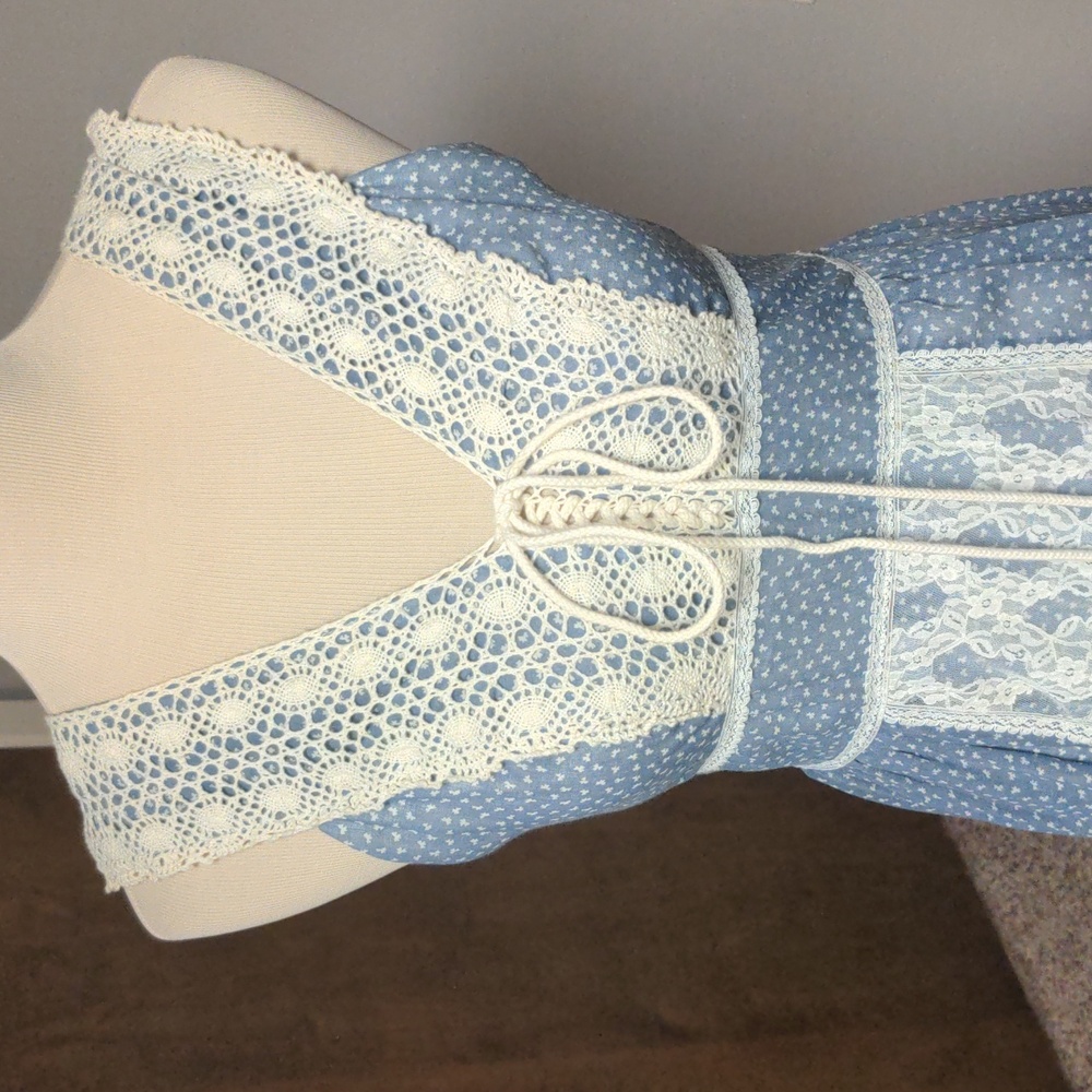 Gunne Sax Blue with Bows Size 9